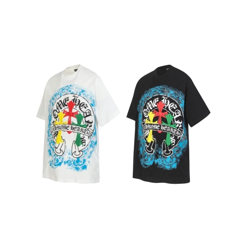 Chrome Hearts T-shirt 2255 Black White,Chrome Hearts T Shirt,Tshirt,APPAREL