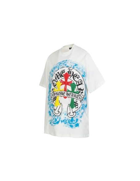 Chrome Hearts T-shirt 2255 Black White,Chrome Hearts T Shirt,Tshirt,APPAREL