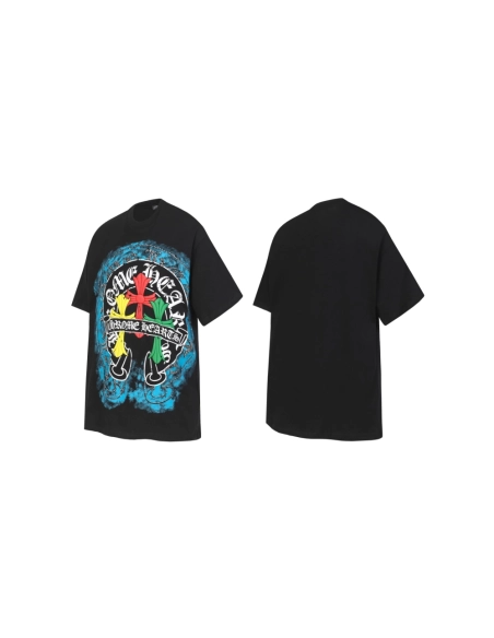 Chrome Hearts T-shirt 2255 Black White,Chrome Hearts T Shirt,Tshirt,APPAREL
