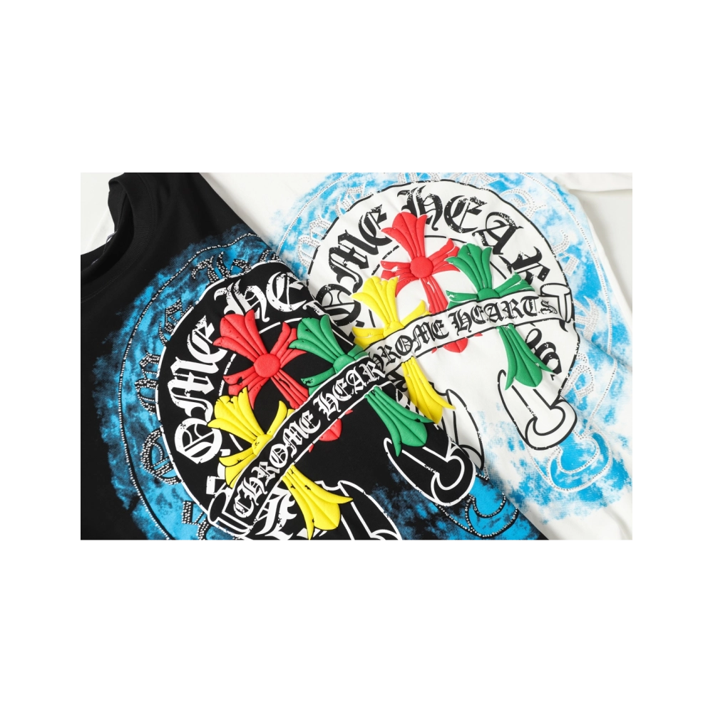 Chrome Hearts T-shirt 2255 Black White,Chrome Hearts T Shirt,Tshirt,APPAREL