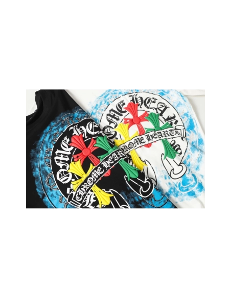 Chrome Hearts T-shirt 2255 Black White,Chrome Hearts T Shirt,Tshirt,APPAREL