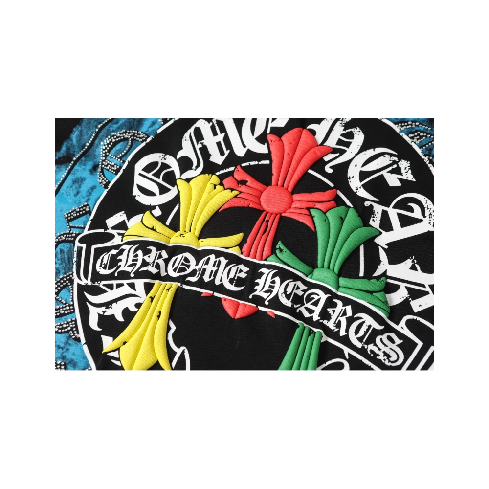 Chrome Hearts T-shirt 2255 Black White,Chrome Hearts T Shirt,Tshirt,APPAREL