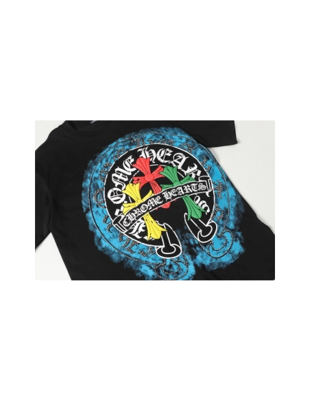 Chrome Hearts T-shirt 2255 Black White,Chrome Hearts T Shirt,Tshirt,APPAREL