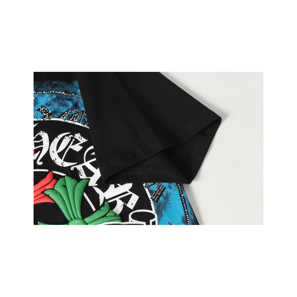 Chrome Hearts T-shirt 2255 Black White,Chrome Hearts T Shirt,Tshirt,APPAREL