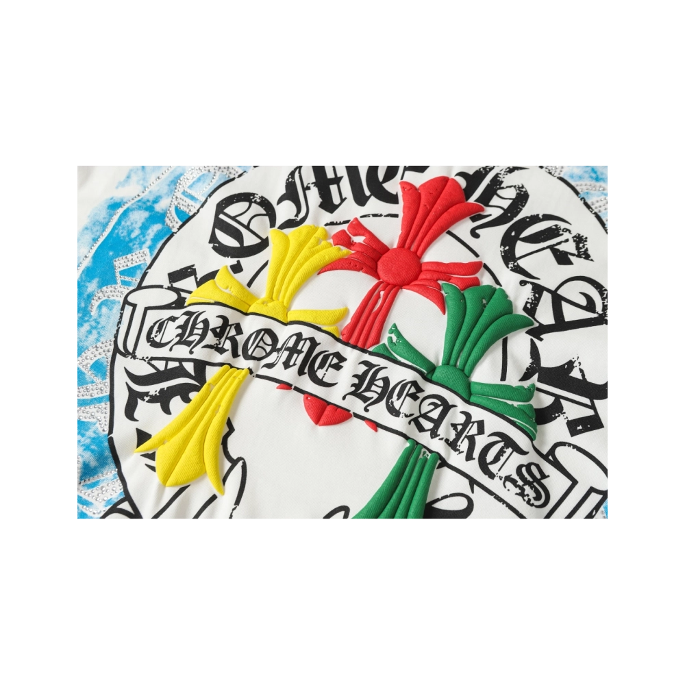 Chrome Hearts T-shirt 2255 Black White,Chrome Hearts T Shirt,Tshirt,APPAREL