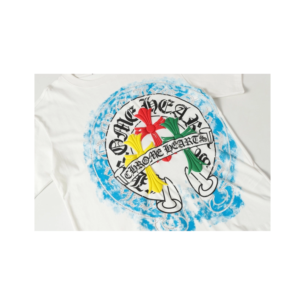 Chrome Hearts T-shirt 2255 Black White,Chrome Hearts T Shirt,Tshirt,APPAREL