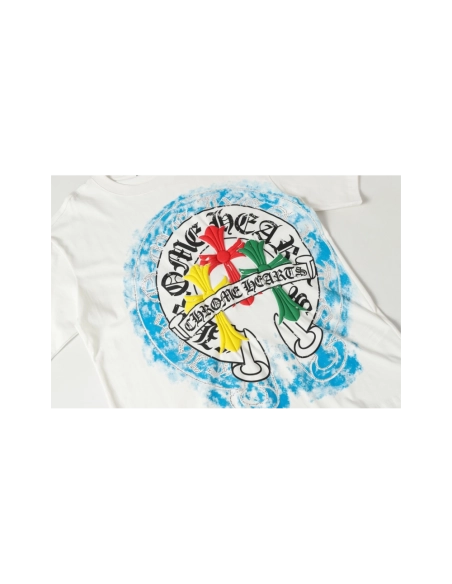 Chrome Hearts T-shirt 2255 Black White,Chrome Hearts T Shirt,Tshirt,APPAREL