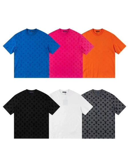 Louis Vuitton T-shirt H888 Gray Black White Orange Hot Pink,Louis Vuitton T Shirt,Tshirt,APPAREL
