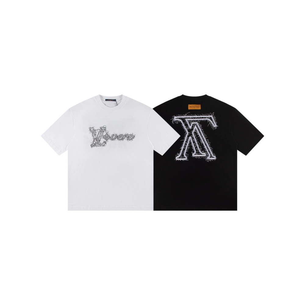 Louis Vuitton T-shirt W2614 Black White,Louis Vuitton T Shirt,Tshirt,APPAREL
