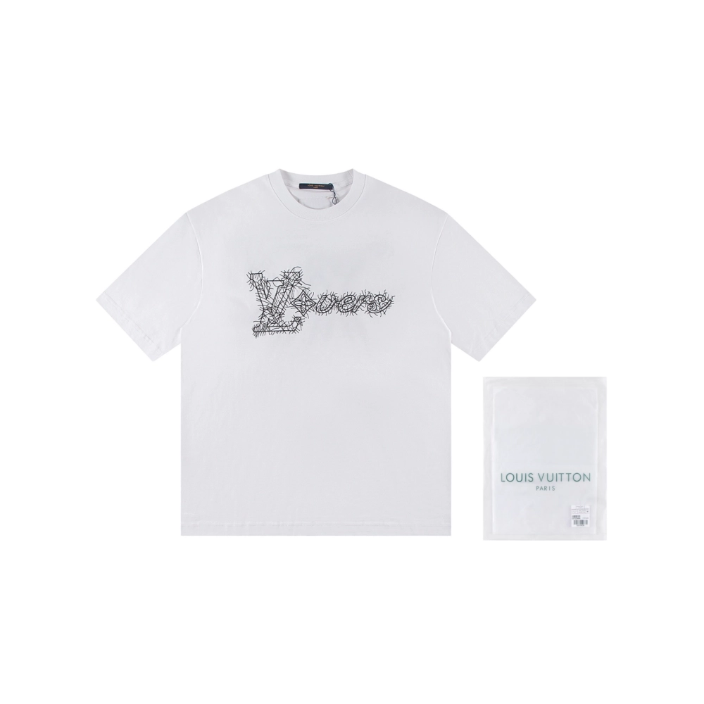 Louis Vuitton T-shirt W2614 Black White,Louis Vuitton T Shirt,Tshirt,APPAREL
