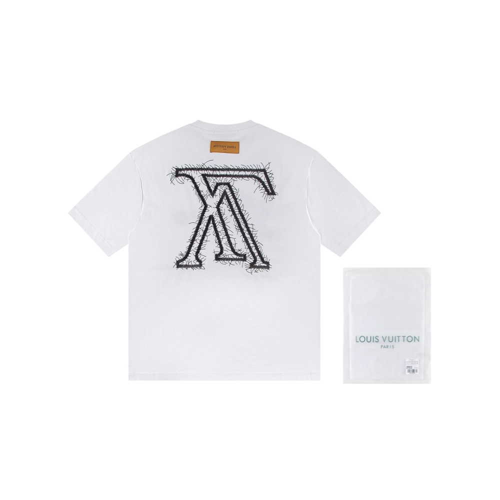 Louis Vuitton T-shirt W2614 Black White,Louis Vuitton T Shirt,Tshirt,APPAREL