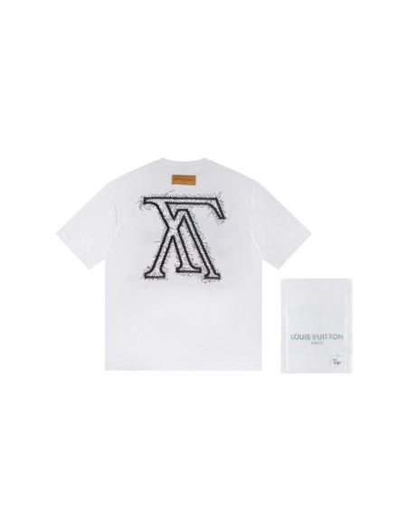 Louis Vuitton T-shirt W2614 Black White,Louis Vuitton T Shirt,Tshirt,APPAREL
