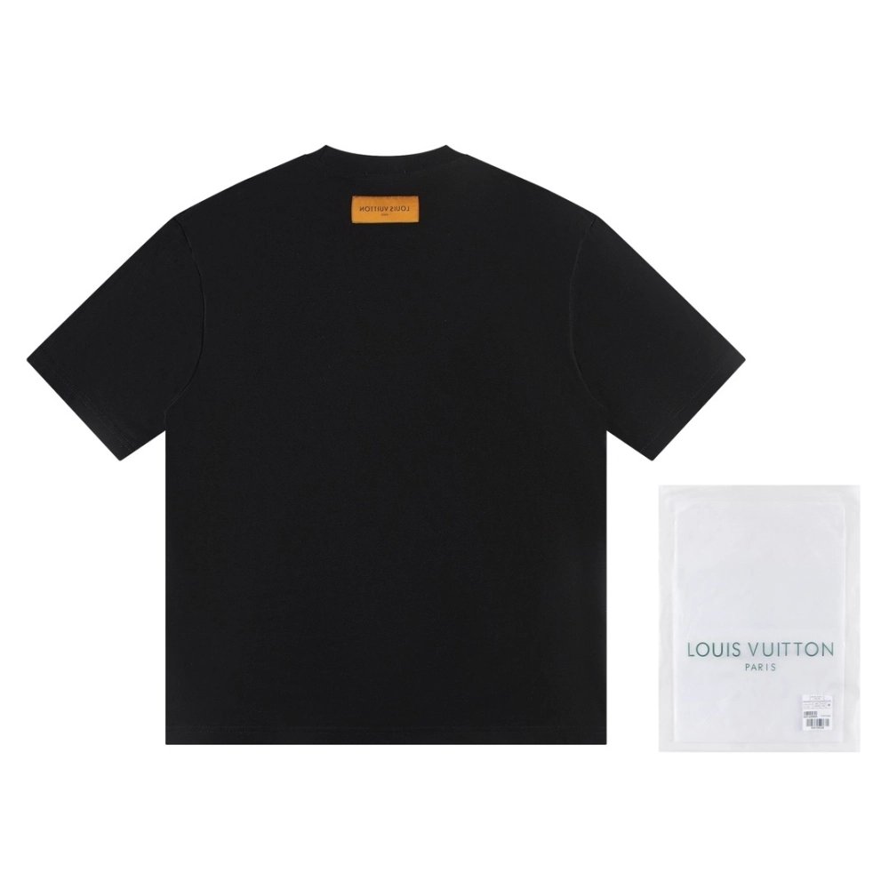 Louis Vuitton T-shirt W2518 Black White,Louis Vuitton T Shirt,Tshirt,APPAREL