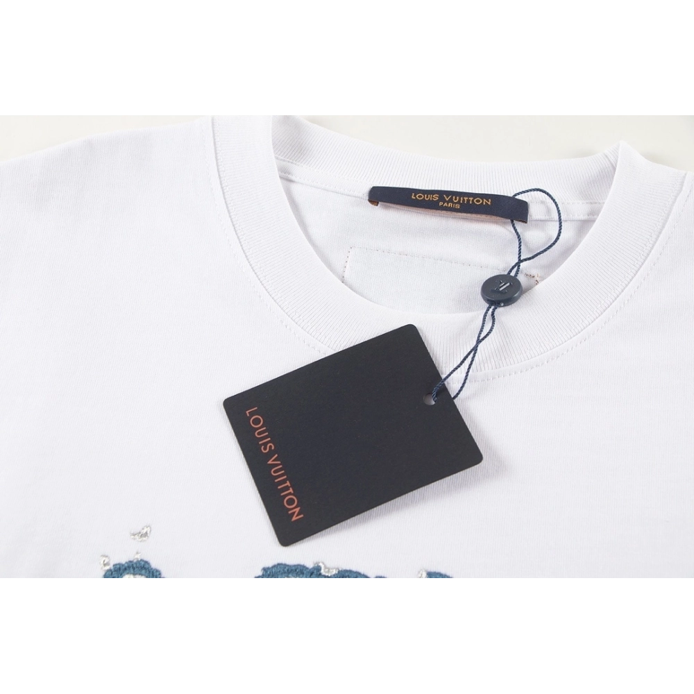 Louis Vuitton T-shirt W2518 Black White,Louis Vuitton T Shirt,Tshirt,APPAREL