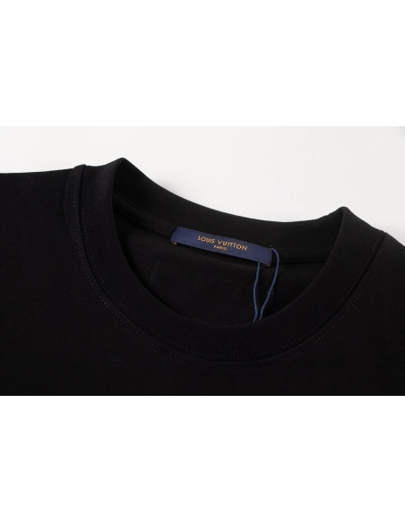 Louis Vuitton T-shirt W2518 Black White,Louis Vuitton T Shirt,Tshirt,APPAREL