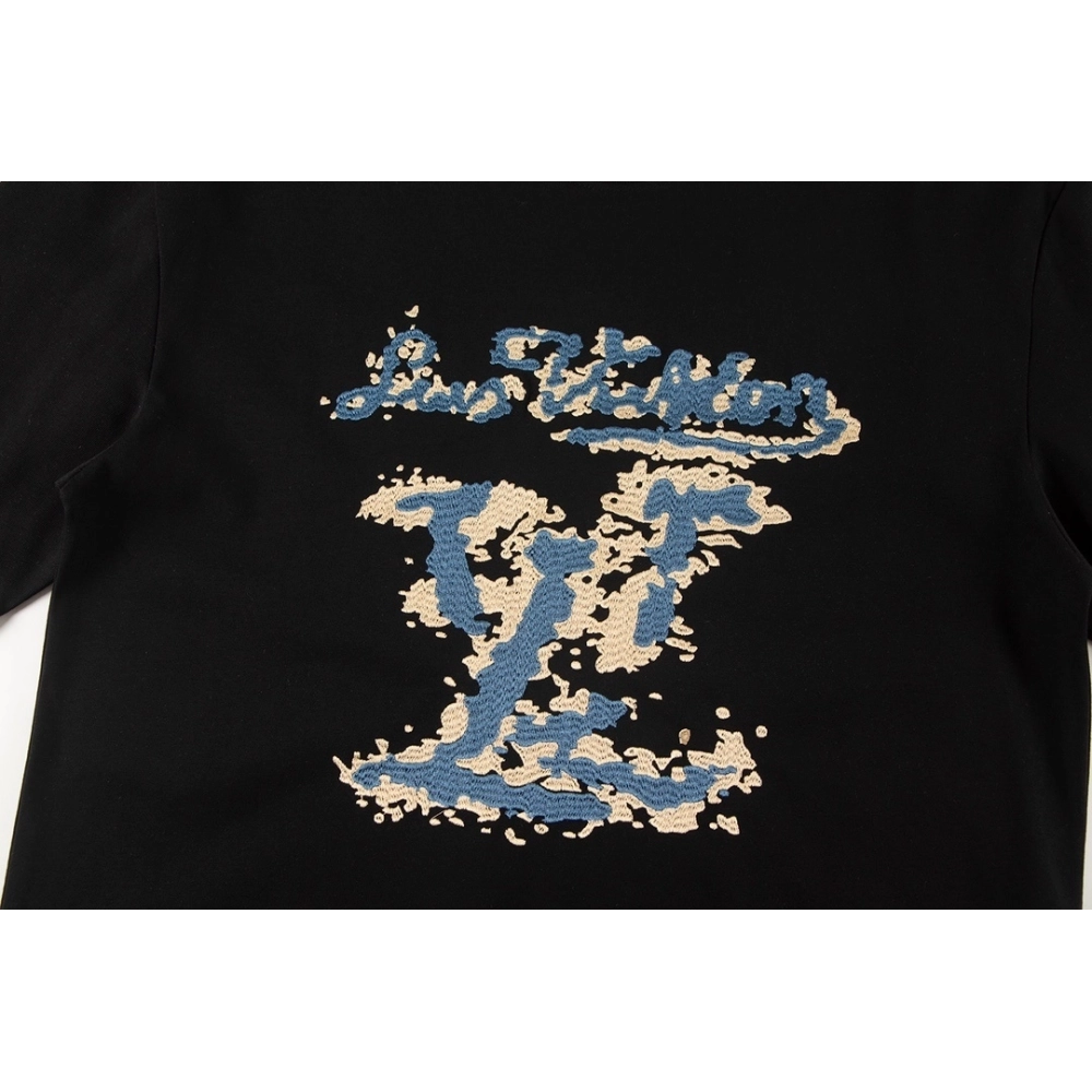 Louis Vuitton T-shirt W2518 Black White,Louis Vuitton T Shirt,Tshirt,APPAREL