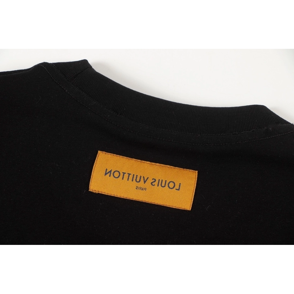 Louis Vuitton T-shirt W2518 Black White,Louis Vuitton T Shirt,Tshirt,APPAREL