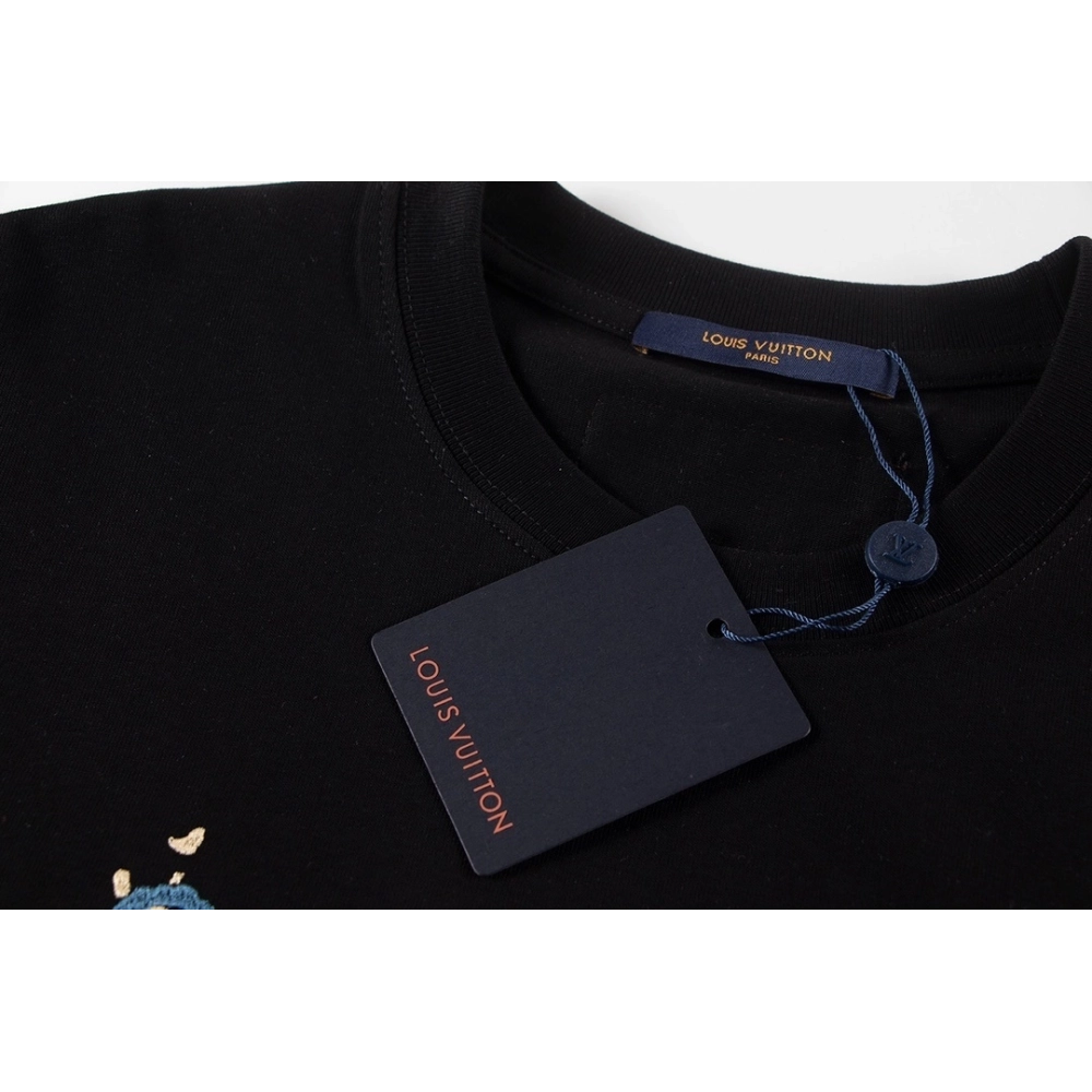 Louis Vuitton T-shirt W2518 Black White,Louis Vuitton T Shirt,Tshirt,APPAREL