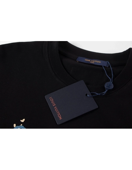 Louis Vuitton T-shirt W2518 Black White,Louis Vuitton T Shirt,Tshirt,APPAREL