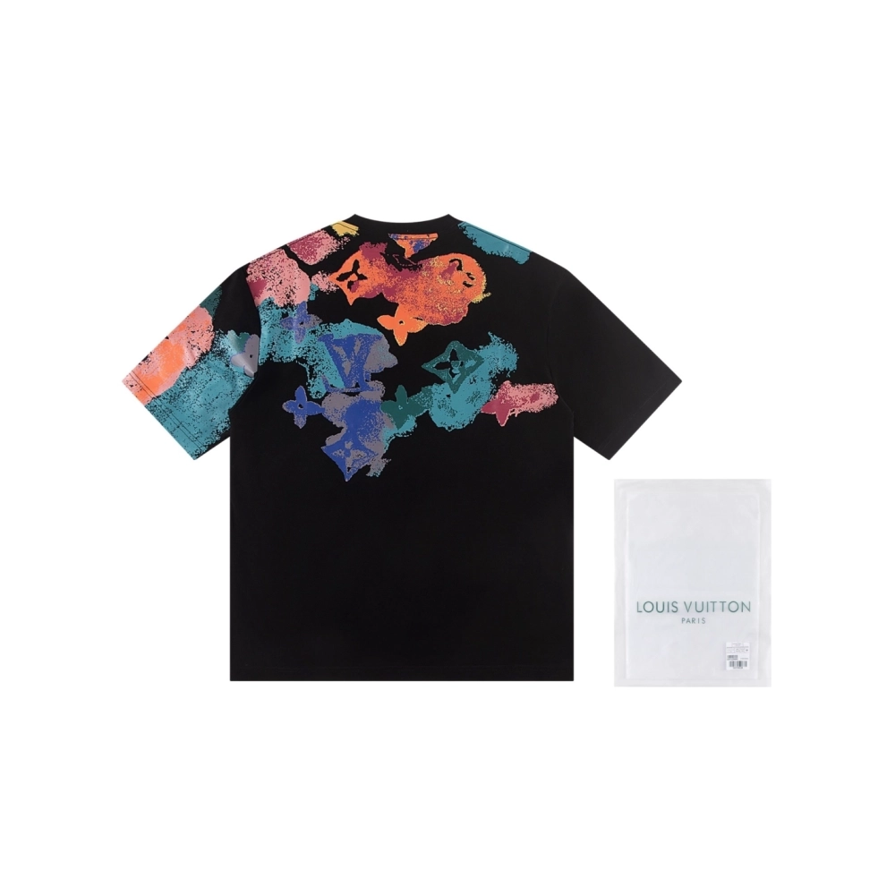 Louis Vuitton T-shirt W2588 Black White,Louis Vuitton T Shirt,Tshirt,APPAREL