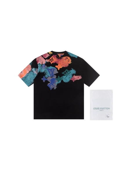 Louis Vuitton T-shirt W2588 Black White,Louis Vuitton T Shirt,Tshirt,APPAREL