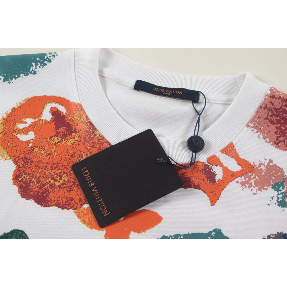 Louis Vuitton T-shirt W2588 Black White,Louis Vuitton T Shirt,Tshirt,APPAREL