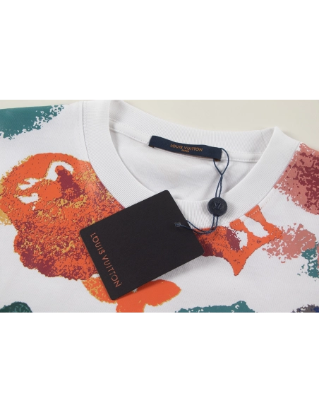 Louis Vuitton T-shirt W2588 Black White,Louis Vuitton T Shirt,Tshirt,APPAREL