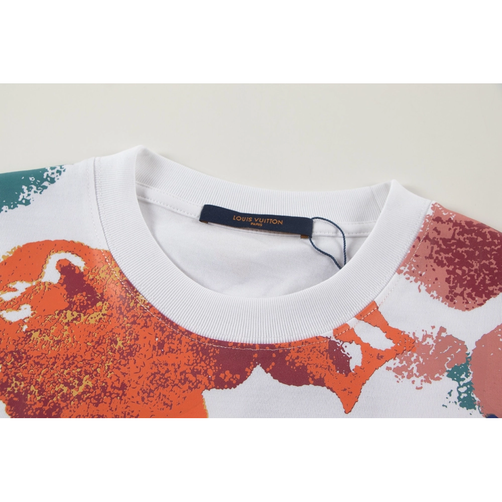 Louis Vuitton T-shirt W2588 Black White,Louis Vuitton T Shirt,Tshirt,APPAREL