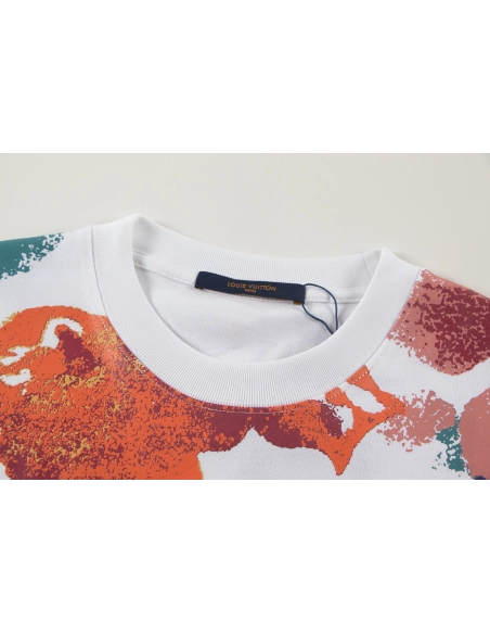 Louis Vuitton T-shirt W2588 Black White,Louis Vuitton T Shirt,Tshirt,APPAREL