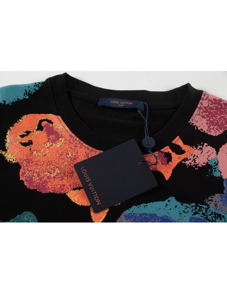 Louis Vuitton T-shirt W2588 Black White,Louis Vuitton T Shirt,Tshirt,APPAREL