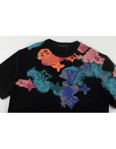 Louis Vuitton T-shirt W2588 Black White,Louis Vuitton T Shirt,Tshirt,APPAREL