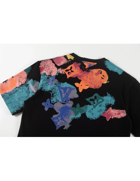 Louis Vuitton T-shirt W2588 Black White,Louis Vuitton T Shirt,Tshirt,APPAREL