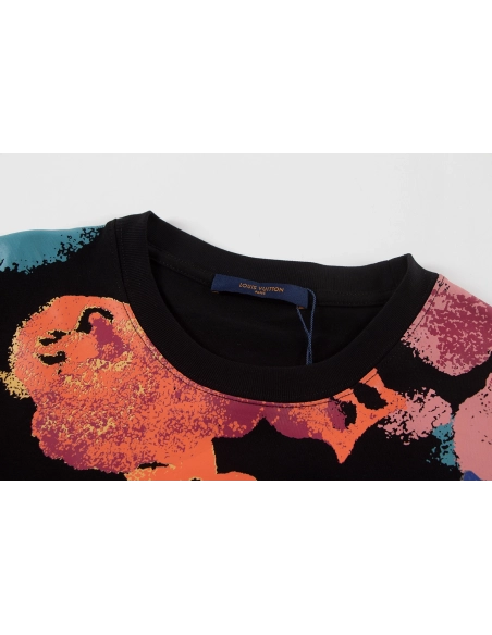Louis Vuitton T-shirt W2588 Black White,Louis Vuitton T Shirt,Tshirt,APPAREL