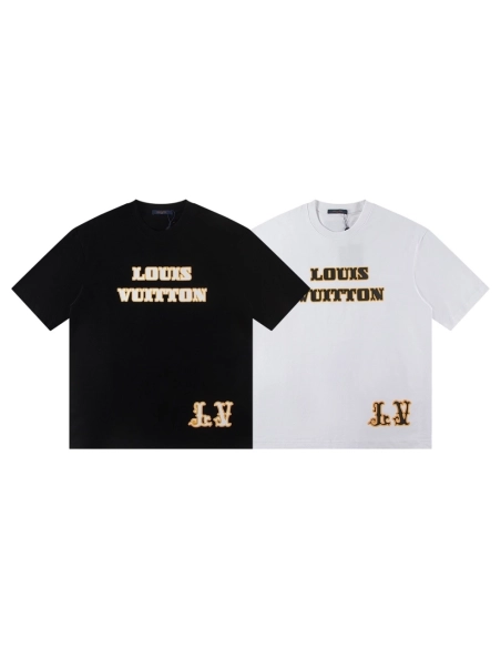 Louis Vuitton T-shirt W2643 Black White,Louis Vuitton T Shirt,Tshirt,APPAREL