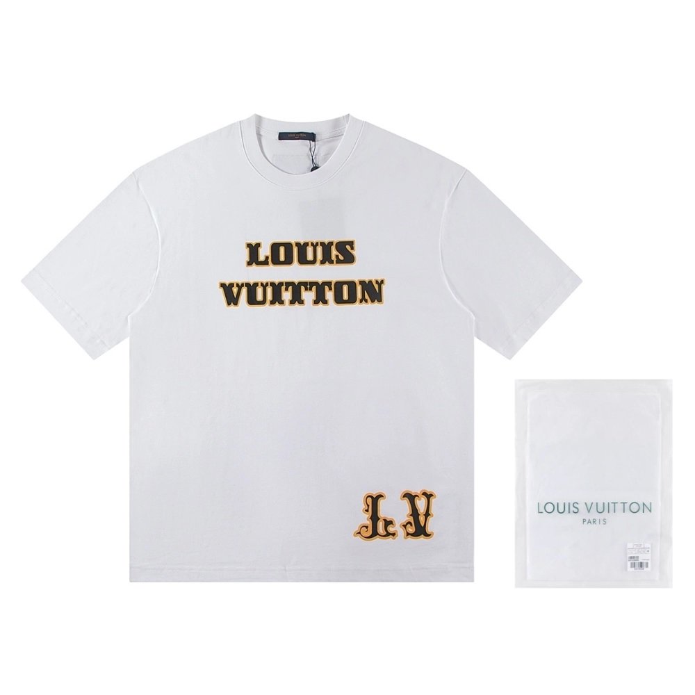 Louis Vuitton T-shirt W2643 Black White,Louis Vuitton T Shirt,Tshirt,APPAREL