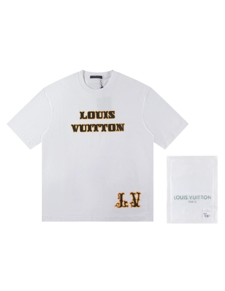 Louis Vuitton T-shirt W2643 Black White,Louis Vuitton T Shirt,Tshirt,APPAREL