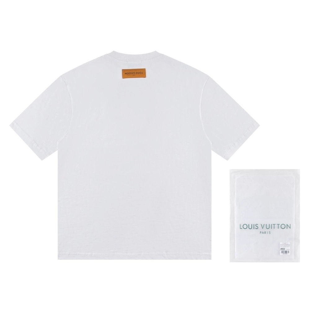 Louis Vuitton T-shirt W2643 Black White,Louis Vuitton T Shirt,Tshirt,APPAREL