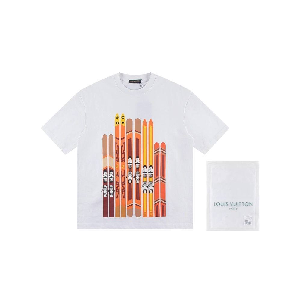 Louis Vuitton T-shirt W2525 Black White,Louis Vuitton T Shirt,Tshirt,APPAREL