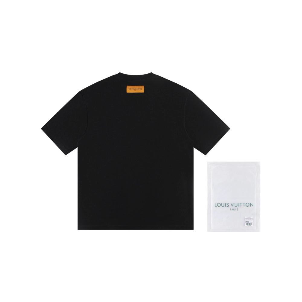 Louis Vuitton T-shirt W2525 Black White,Louis Vuitton T Shirt,Tshirt,APPAREL