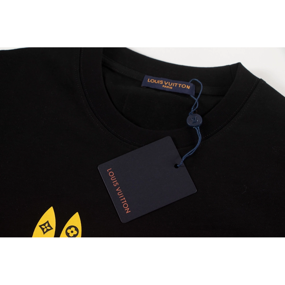 Louis Vuitton T-shirt W2525 Black White,Louis Vuitton T Shirt,Tshirt,APPAREL