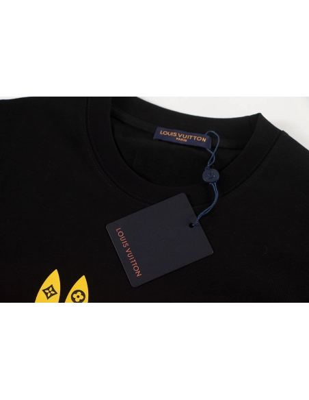 Louis Vuitton T-shirt W2525 Black White,Louis Vuitton T Shirt,Tshirt,APPAREL