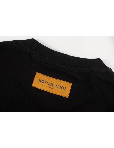 Louis Vuitton T-shirt W2525 Black White,Louis Vuitton T Shirt,Tshirt,APPAREL