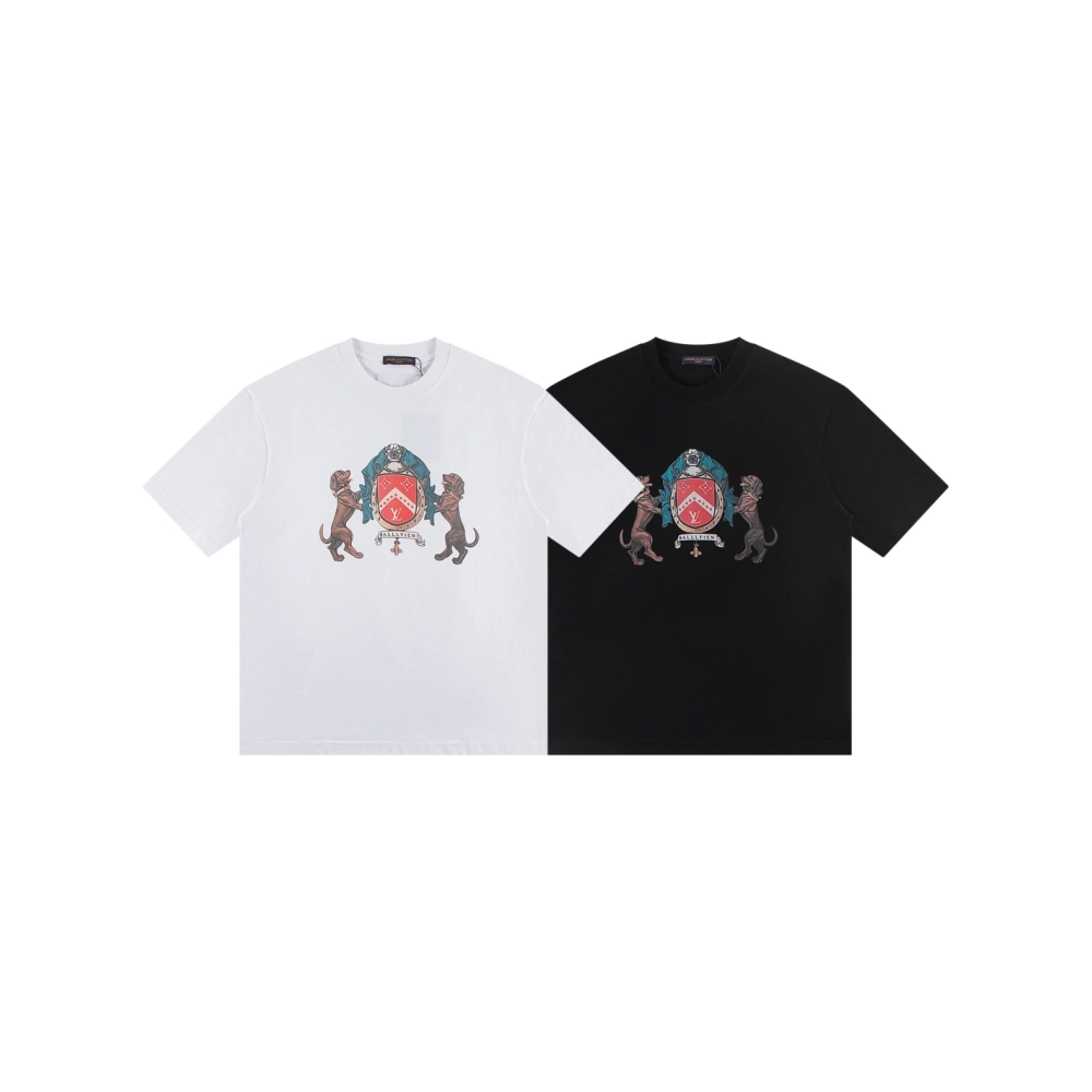 Louis Vuitton T-shirt W2512 Black White,Louis Vuitton T Shirt,Tshirt,APPAREL