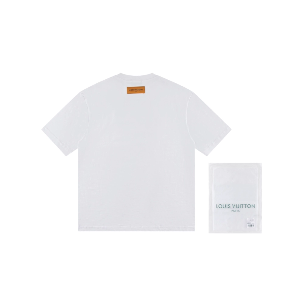 Louis Vuitton T-shirt W2512 Black White,Louis Vuitton T Shirt,Tshirt,APPAREL