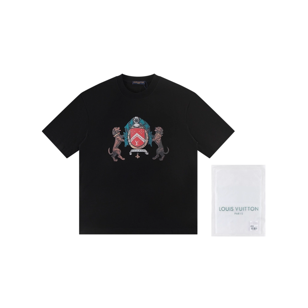 Louis Vuitton T-shirt W2512 Black White,Louis Vuitton T Shirt,Tshirt,APPAREL