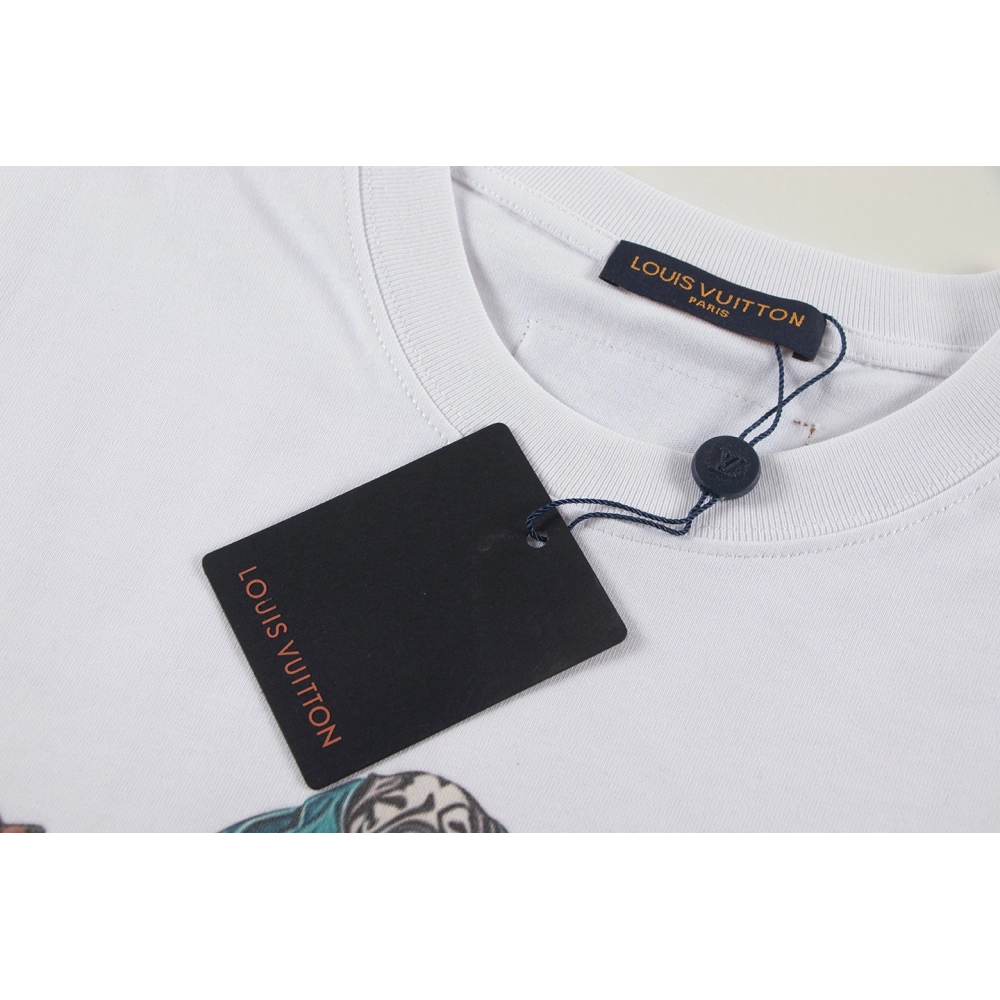 Louis Vuitton T-shirt W2512 Black White,Louis Vuitton T Shirt,Tshirt,APPAREL