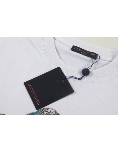Louis Vuitton T-shirt W2512 Black White,Louis Vuitton T Shirt,Tshirt,APPAREL