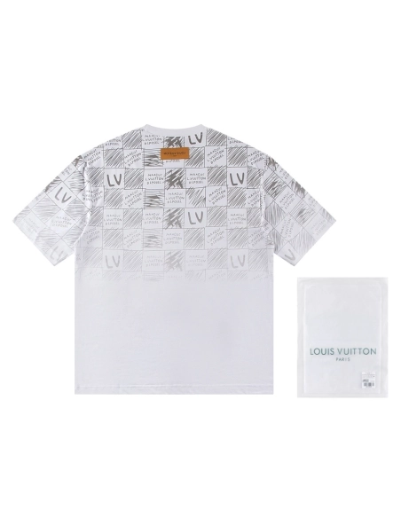 Louis Vuitton T-shirt W2644 Black White,Louis Vuitton T Shirt,Tshirt,APPAREL