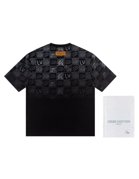 Louis Vuitton T-shirt W2644 Black White,Louis Vuitton T Shirt,Tshirt,APPAREL