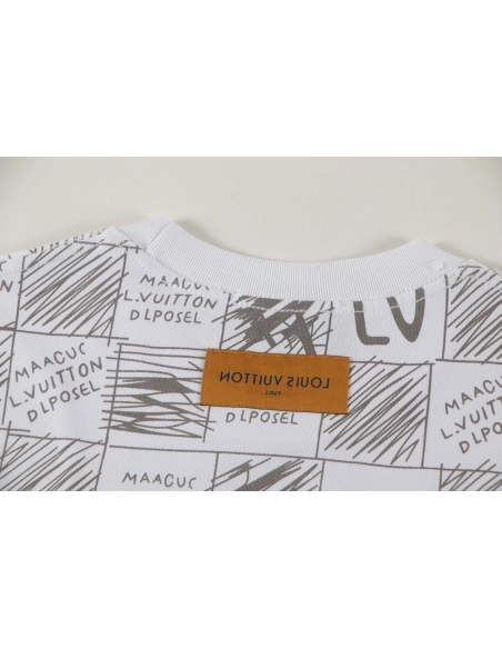 Louis Vuitton T-shirt W2644 Black White,Louis Vuitton T Shirt,Tshirt,APPAREL